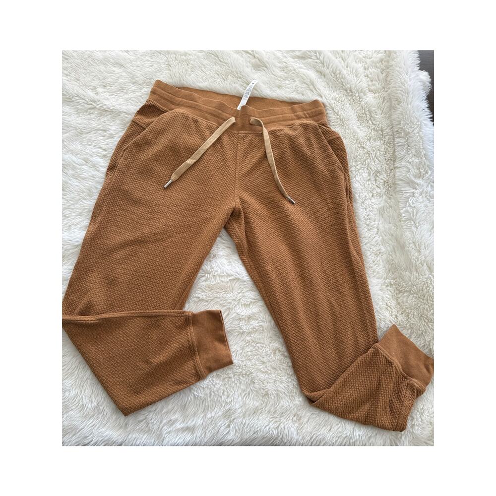 Lululemon Warm Down Jogger Textured Sweatpants Mustard Brown Size 12